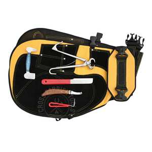 Kit d'outils professionnels de fermeur avec tablier à boucle réglable, pince à tétines pour poulain, couteau à écorcher à une main, couteau à tailler et couteau à ébavurer - Product Image 1