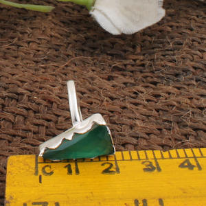 Anillo de Ónix Verde Natural, Plata de Ley 925, Corte Esmeralda, Anillo de Piedra Preciosa, Joyería de Piedra de Nacimiento de Mayo para Mujer, Regalo, Venta al por Mayor - Product Image 5