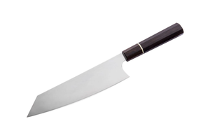 Couteau de chef artisanal de style japonais LEGACY BLADES en acier au carbone, ambidextre, finition haute brillance, manche en bois, compatible lave-vaisselle - Product Image 5