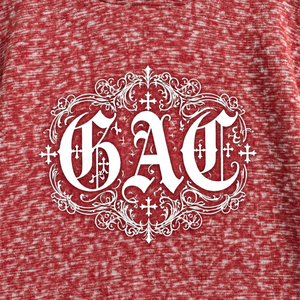 Sudadera con capucha de invierno roja melange con estampado gráfico frontal, con cordón y bolsillo canguro, estilo urbano, al por mayor - Product Image 6