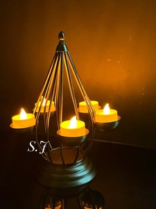 Décoration artisanale en laiton martelé pour piliers de table, idéale pour les anniversaires, Diwali, Noël, les fêtes et les cheminées - Product Image 5