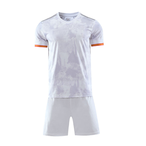 Custom Men's Soccer Jersey Set Red <b>White</b> Striped V-Neck Short Sleeve Moisture Wicking Polyester Uniform Kit All Seasons - Product Image 4