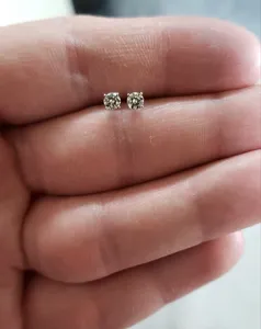 14K Solid Yellow Gold 0.30CT Round Cut Natural Diamond Women's <b>Stud</b> <b>Earrings</b> <b>Fine</b> Jewelry Gift - Product Image 4