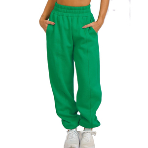 Women's Green Harem Pants High <b>Waist</b> <b>Elastic</b> Loose Fit Full Length Solid Color Casual Spring Wear Knitted Spandex Cotton - Product Image 2