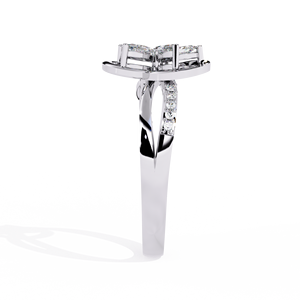 Anillo de Compromiso de Diamantes con Corte Marquesa para Mujer, Platino, con Diamantes Naturales Certificados por GIA, Estilo Romántico - Product Image 3