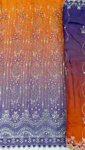 Tissu de soie perlé de haute qualité, fait main, importé, pour robes de mariée, confection de vêtements de haute couture et vêtements ethniques de créateurs. - Product Image 6