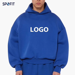 Ensemble survêtement molletonné homme : Hoodie court oversize et pantalon large, personnalisable avec logo, tenue streetwear deux pièces - Product Image 6