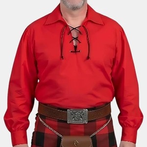 Camisas Medievales para Hombre, Traje de Pirata, Blusa Renacentista, Camisa Escocesa, Túnica de Mercenario, Ropa Étnica - Product Image 5