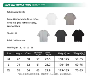 เสื้อยืดคอกลมแขนสั้นผู้ชาย ผ้าฝ้าย 100% ทรงปกติ สไตล์สตรีท ผ้าเจอร์ซีย์เนื้อนุ่ม 250 กรัม ไซส์ M L XL - Product Image 6