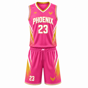 Uniforme de Baloncesto de Alto Rendimiento, Conjunto de Camiseta y Pantalones Cortos con Estampado Personalizado, Ropa Deportiva Transpirable de Poliéster para Clubes y Equipos - Product Image 1