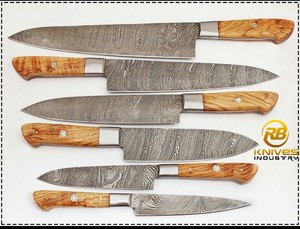 Ensemble de couteaux de cuisine en acier Damas faits à la main, ensemble de couteaux de chef professionnels, couteaux de cuisine à manche personnalisé, couteaux de cuisine OEM - Product Image 4