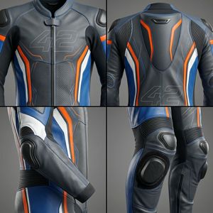 Traje de Motociclismo de Cuero para Hombre, Manga Larga, con Diseño Transpirable e Impresión del Número 42, para Todas las Temporadas - Product Image 5
