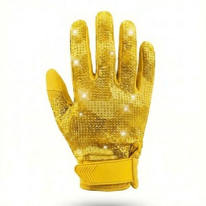 Wholesale High Quality Custom American <b>Football</b> Gloves Neoprene Sleeveless Sticky Grip Silicone Palm Rhinestone Velcro Logo - Product Image 1