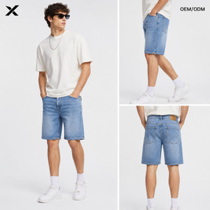 Shorts en jean pour homme X Sports City 100% coton, style streetwear et décontracté, effet délavé naturel, durable, OEM/ODM - Product Image 3