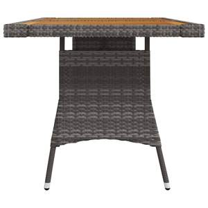 Solid Acacia <b>Wood</b> & Poly Rattan Patio <b>Table</b> 51.2"x27.6"x28.3" Gray <b>Outdoor</b> Furniture - Product Image 3