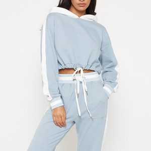 Ensemble de survêtement décontracté en velours pour femme, comprenant un sweat à capuche court zippé et un pantalon, ensemble 2 pièces en velours - Product Image 4