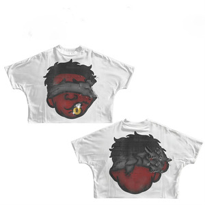 Camiseta corta para mujer, 180 GSM, algodón premium suave y transpirable, blanca, con estampado gráfico, logotipo personalizado, camiseta corta transpirable - Product Image 1