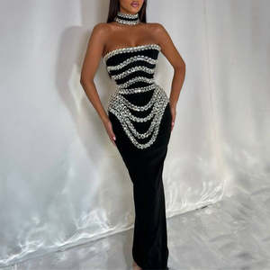 Robe de soirée longue élégante personnalisée en Spandex/Polyester pour demoiselle d'honneur, robe de mariée longue modeste imprimée pour femme, idéale pour les fêtes et les bals de promo - Product Image 1