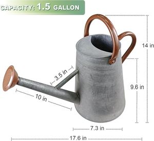 Eco Friendly Stylish Galvanized <b>Iron</b> Water Can with Decorative Rustic Finish for Modern Home Garden Accessories - Product Image 1