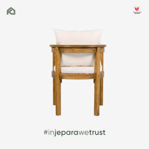 Fauteuil d'extérieur en bois massif avec coussin, chaise de jardin tropicale pour hôtel, resort, villa, mobilier - Product Image 5
