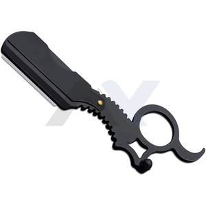 Navaja de Afeitar Profesional de Acero Inoxidable con Anillo Individual para Barbería, Afeitadora Manual para Hombres y Mujeres - Product Image 1