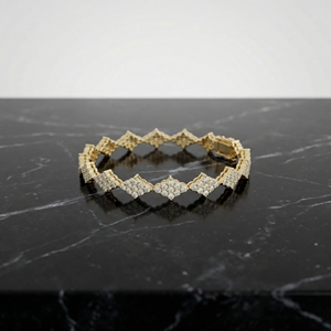 Pulsera de Plata de Ley con Diamantes Cultivados en Laboratorio, Diseño Geométrico Clásico en Oro Rosa, Elegancia Moderna, Lujo Atemporal, Regalo de Boda - Product Image 5