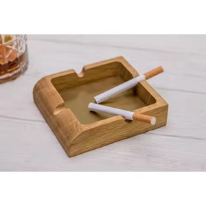 Cendrier en bois massif haut de gamme en promotion pour cigarettes et cigares, cendrier de table vintage décoratif, attrape-fumée - Product Image 5
