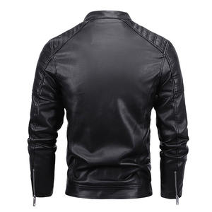 Nouvelle veste en cuir PU de qualité supérieure pour hommes et adolescents européens et américains, veste longue à col montant style punk pour l'hiver - Product Image 5