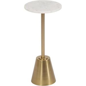 Modern Round Marble Top <b>Casting</b> Aluminium Coffee Table with Tapered Base for Living Room Decorative Furniture - Product Image 1