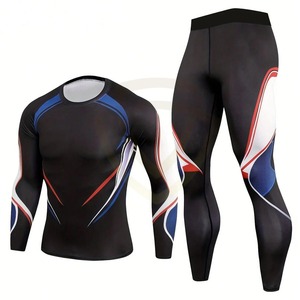 Top Quality Wholesale 2 Pieces Sportswear Compression <b>Sets</b> / Men Running Training Tights Compression Suits - Product Image 5