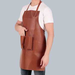 Delantal de Cuero con Bolsillos, Estilo Clásico, Traje de Trabajo Resistente para Cocinar - Product Image 2