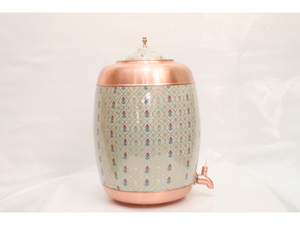 Best Selling <b>Copper</b> Water Dispenser with Hand-Painted Floral Design Handcrafted <b>Copper</b> Matka for Home Office and Restaurant Use - Product Image 2