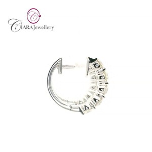 Boucle d'oreille Huggie de luxe 18K Au750 en or massif jaune/blanc/rose avec griffe d'habillage en diamant naturel pour cadeau de fête d'anniversaire - Product Image 4