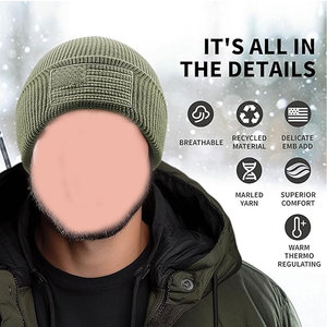 Watch <b>Cap</b> Style Warm Knit Skull <b>Cap</b> Durable Mens Beanies Tactical Beanie Hat American Flag Fleece <b>Winter</b> - Product Image 2