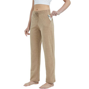 Pantalon de survêtement évasé pour femme, coupe large, en maille douce, idéal pour la détente et l'entraînement, anti-boulochage, haute qualité, pour le printemps et le quotidien - Product Image 4