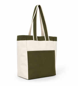Two Tone Canvas <b>Tote</b> Bag Reusable Shopping Carryall Shoulder Handbag for Grocery <b>Travel</b> Daily Use - Product Image 6