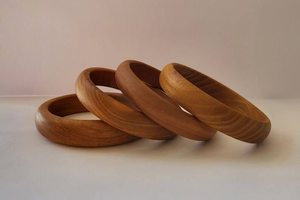 Bracelets en bois naturel faits à la main, magnifiques et grainés, pour femmes (taille moyenne), polis, Feng BY AFZA ENTERPRISES - Product Image 6