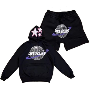 เสื้อผ้าแฟชั่นแนวสตรีทสุดฮิต ขายส่ง เสื้อฮู้ดดี้ปักลายตามสั่ง พิมพ์ลาย DTG แบบสวมหัว ทรงหลวมไหล่ตก - Product Image 4