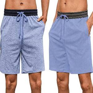 Shorts pour homme en coton 100% écologique, couleur unie, séchage rapide, taille élastique avec poches, vêtements décontractés gris noir - Product Image 5