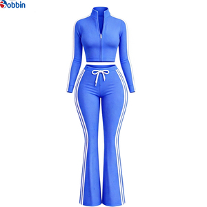 Conjuntos Deportivos de Moda para Mujer con Logotipo Personalizado, Pantalones Deportivos Bordados, Top de Manga Larga con Cierre, Conjunto de 2 Piezas - Product Image 6
