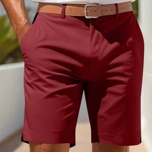 Pantalones Cortos Chino Elásticos para Hombre, Fabricados Directamente en Fábrica, OEM, Corte Ajustado, Frente Plano, de Algodón, Casuales, de Verano, con Bolsillos - Product Image 1
