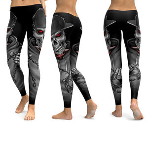 Leggings de sport pour femmes Skeleton, pantalons de yoga taille haute, collants d'entraînement extensibles dans 4 directions pour la course à pied, le fitness et les vêtements de sport - Product Image 3