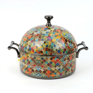 Olla Térmica de Acero Inoxidable, Duradera y Aislada, con Patrón de Mosaico Árabe Colorido, Interior Antiadherente con Revestimiento de Esmalte, para Mantener la Comida Caliente - Product Image 5