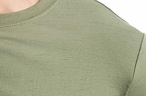 Camiseta de Algodón para Hombre, Color Verde Oliva Sólido, Manga Corta, Cuello Redondo, Corte Regular, Estilo Jersey Casual - Product Image 5
