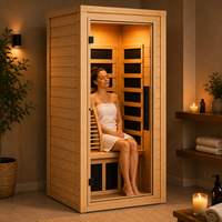 Sauna Kayu Kaitong Full Spectrum untuk 1, 2, atau 3 Orang dengan Pemanas Inframerah Jauh dan Terapi Cahaya Merah, Ruang Sauna Inframerah Dalam Ruangan