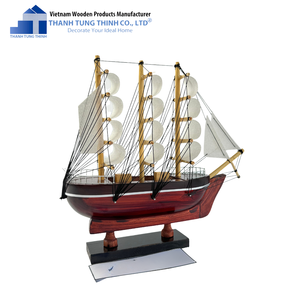 Modèle de bateau en bois Thanh Tung Thinh, bateau à voile décoratif classique fait à la main pour la décoration du salon - Product Image 5