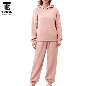 Ensemble de survêtement pour femme en coton épais, deux pièces, uni, respirant, avec sweat à capuche oversize - Product Image 5