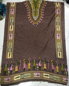 ชุดคาฟตันผ้าโพลีเอสเตอร์สีน้ำตาลพิมพ์ลายดิจิทัลสำหรับผู้หญิง เสื้อผ้ามุสลิมตะวันออกกลางแบบดั้งเดิม แฟชั่นทันสมัย - Product Image 3