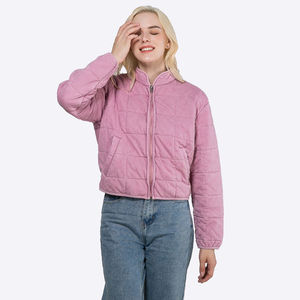 Chaqueta de Invierno OEM Personalizada para Mujer, Abrigo Lavado con Cuello Alto y Cremallera, Ropa de Invierno para Mujer - Product Image 4