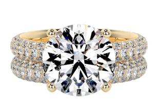 Bague de fiançailles solitaire éternité en or jaune plaqué 10 carats avec diamant de laboratoire taille brillant, bijoux fins tendance - Product Image 4